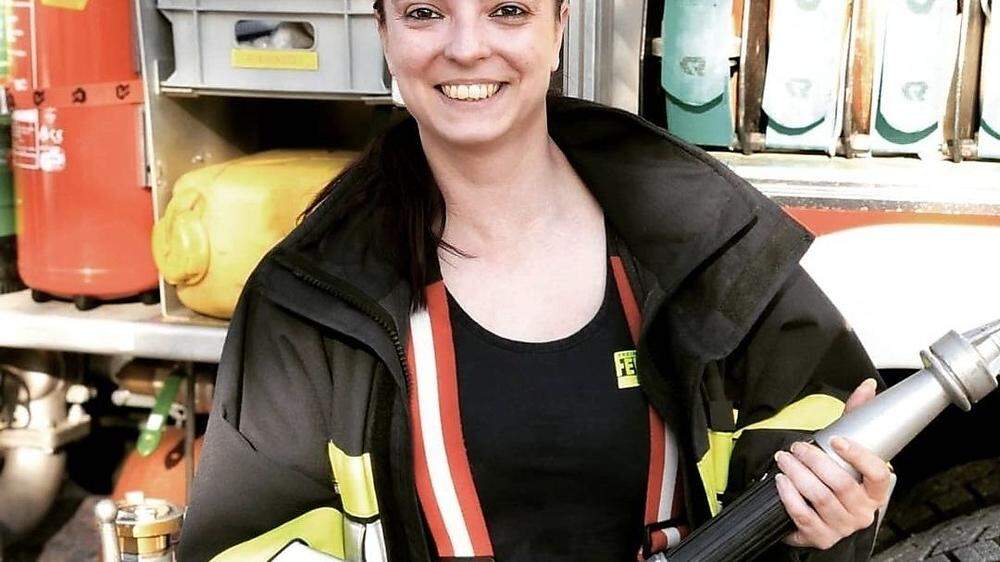 Birgit Pirker, begeisterte Feuerwehrfrau in St. Donat