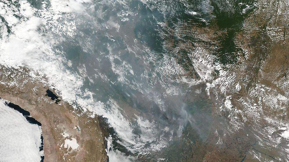 Ein Satelliten-Foto der Nasa zeigt die Brände im Amazonas