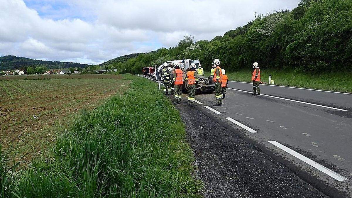 Die Unfallstelle auf der Umfahrung Feldbach (B66)