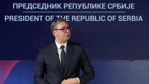 Serbiens Präsident Aleksandar Vucic (AP Photo/Darko Vojinovic)