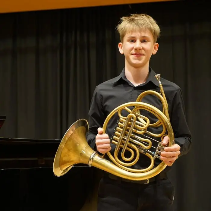 Luis Bürgler (LMS Sillian) ist Landessieger und hat sich in der Kategorie Horn IIIplus für den Bundeswettbewerb qualifiziert