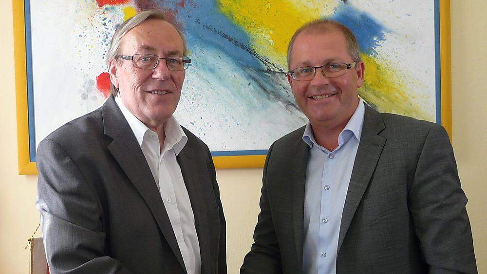 Die „Steuerungsgruppen zur Gemeindefusion“ Voitsberg-Bärnbach haben sich zur zweiten Sitzung getroffen: Ernst Meixner und Bernd Osprian erläutern die Inhalte