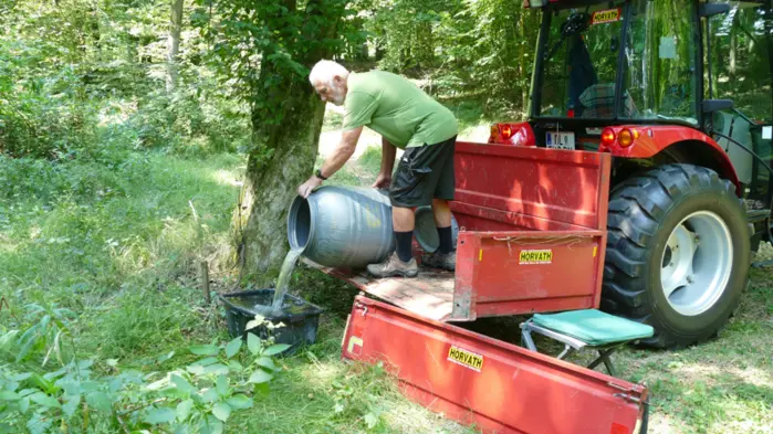 Zum Schutz der Biotope waren in Lannach Friedrich Grießner, Anton Pölzl und Heidi Staltner im Einsatz