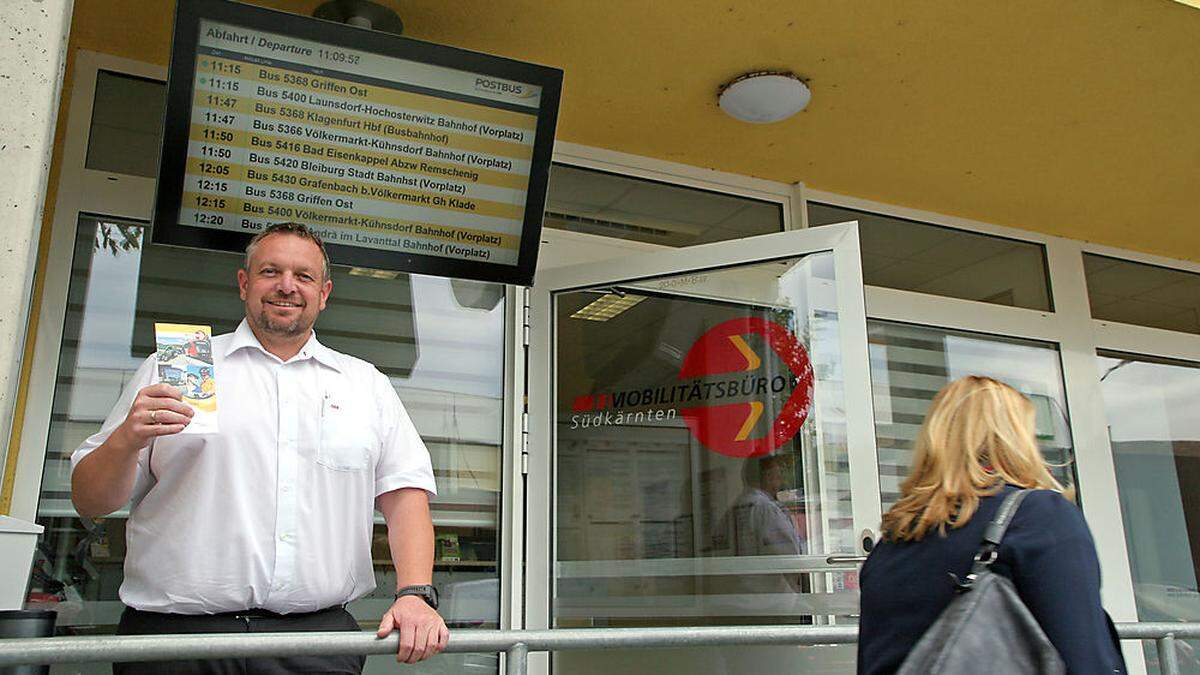 Klaus Koraschnigg leitet das Mobilitätsbüro Südkärnten, das seit 2010 ein umfangreiches Service für Reísende bietet