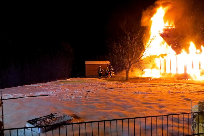 Die Bewohner konnten sich und ihre beiden Hunde aus den Flammen retten.