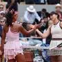 Naomi Osaka of Japan L shakes hands with Paula Badosa of Italy during their first-round match at the French Tennis Open in Roland Garros in Paris, France, on Monday, May 26, 2025. Badosa won 6-7, 6-1, 6-4. PUBLICATIONxINxGERxSUIxAUTxHUNxONLY PAR20250526117 MAYAxVIDON-WHITE