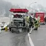 06.12.2020, Oesterreich, Nussdorf/Debant, , Feuerwehreinsaetze, Im Bild die Grosspumpe der Feuerwehr - Brunner Images 2020, Foto: Brunner Images / Philipp Brunner