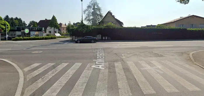 Auf dieser Kreuzung kam es zu der Kollision