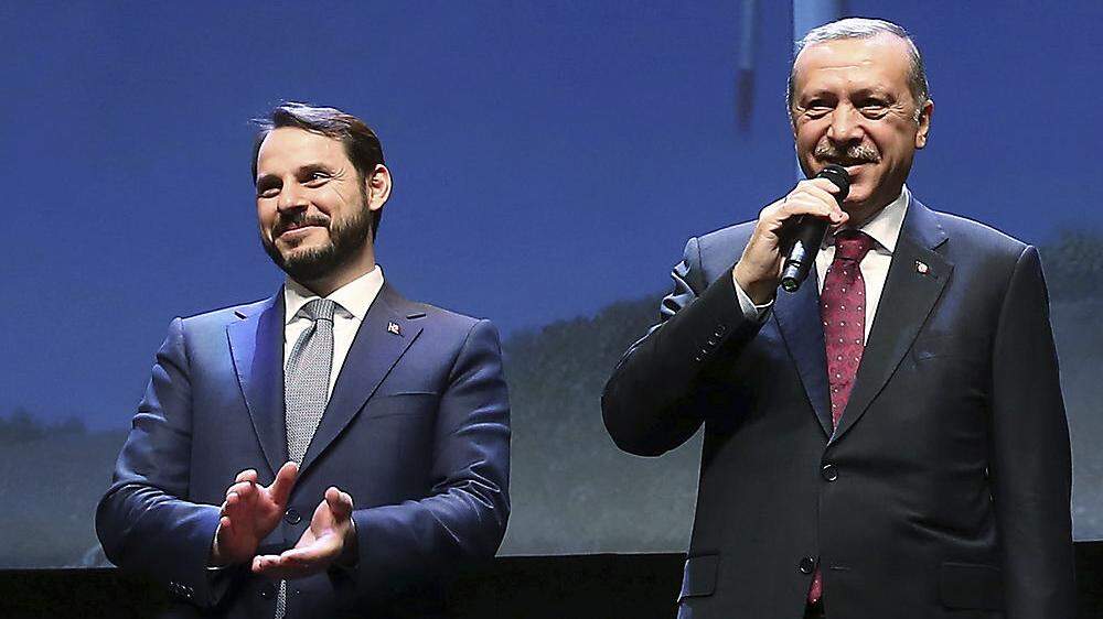 Der türkische Präsident und sein Schwiegersohn Berat Albayrak.