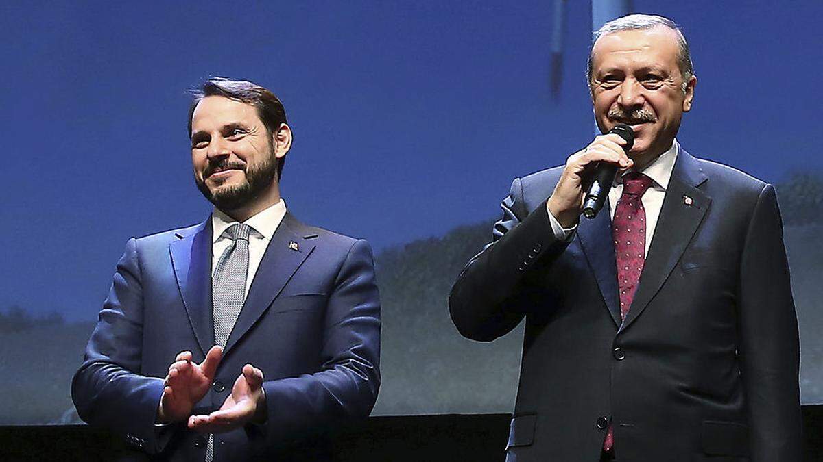 Der türkische Präsident und sein Schwiegersohn Berat Albayrak.