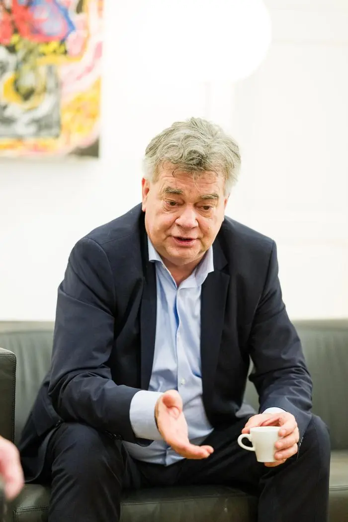 Werner Kogler in der Wiener Redaktion der Kleinen Zeitung