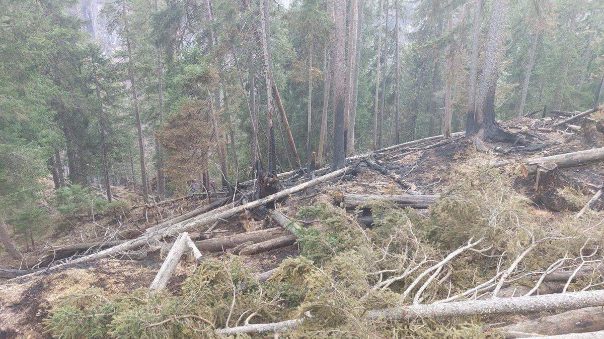 In Wildalpen finden noch Nachlöscharbeiten statt