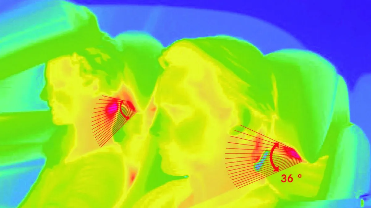 Über verstellbare Lüftungsdüsen wärmt Airscarf die empfindlichen Halspartien der Insassen