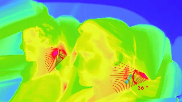 Über verstellbare Lüftungsdüsen wärmt Airscarf die empfindlichen Halspartien der Insassen