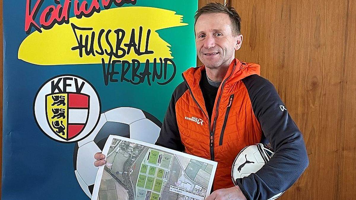 Große Pläne hat KFV-Präsident Klaus Mitterdorfer. Er will ein Stadion des Verbandes in Klagenfurt errichten