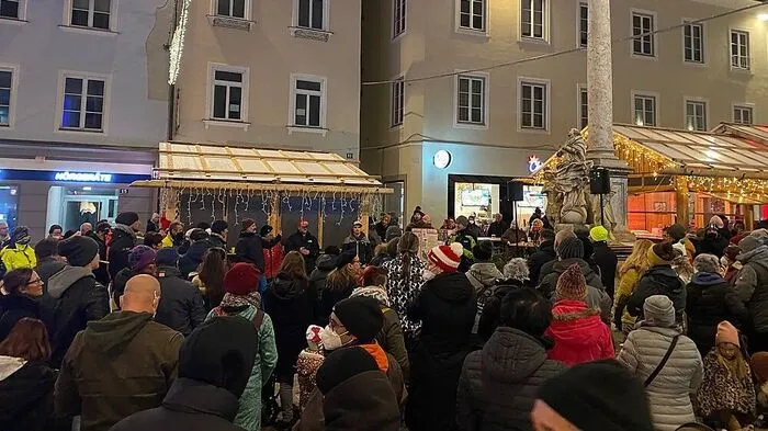 Die Demonstration am Villacher Hauptplatz