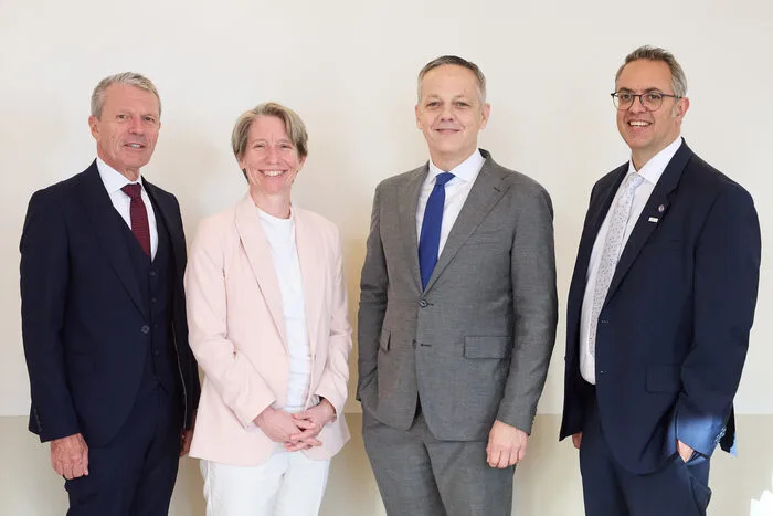 Alexander Rosenkranz, Kathrin Eller, Daniel Scherr, Harald Sourij haben gemeinsam Vorschläge für die Modernisierung der Vorsorgeuntersuchung präsentiert (von links)