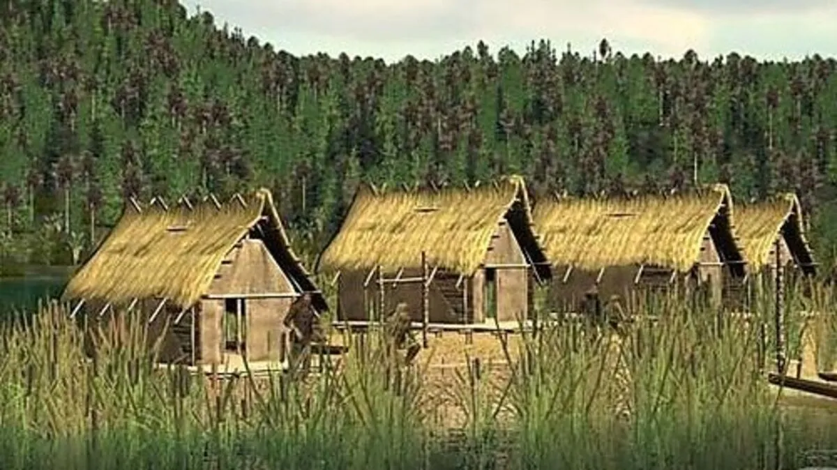 So könnte die Siedlung im Keutschacher See vor 6000 Jahren ausgesehen haben