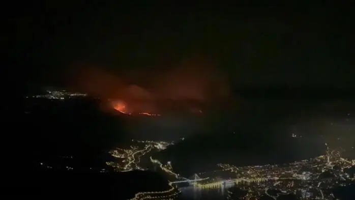 Waldbrand in der Nähe von Dubrovnik
