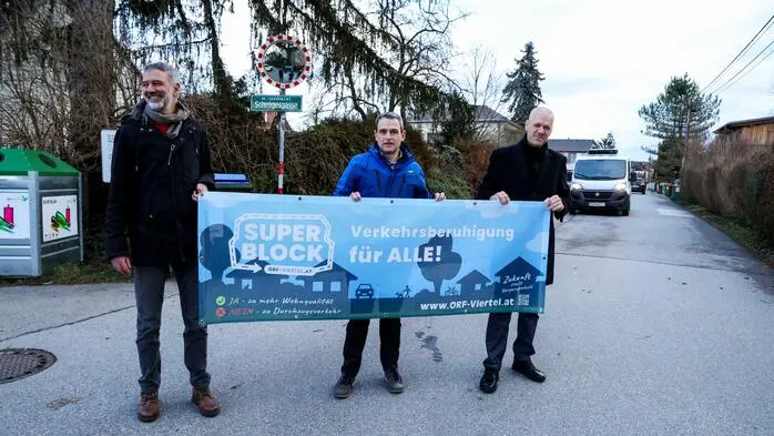 Stefan Haberl, Stefan Mangard und Dieter Preiß wünschen sich einen „Superblock ORF-Viertel“