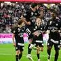 ABD0050_20250801 - LINZ - ÖSTERREICH: Otar Kiteishvili (SK Puntigamer Sturm Graz) feiert das Tor zum 2 zu 0 am Freitag, 1. August 2025, während der Admiral Bundesliga-Begegnung, Grunddurchgang, 1. Runde, zwischen LASK Linz und SK Puntigamer Sturm Graz in Linz. - FOTO: APA/EXPA/REINHARD EISENBAUER