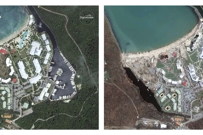 Anse Marcel in St. Martinam 25. August 2016 und am 11. September 2017