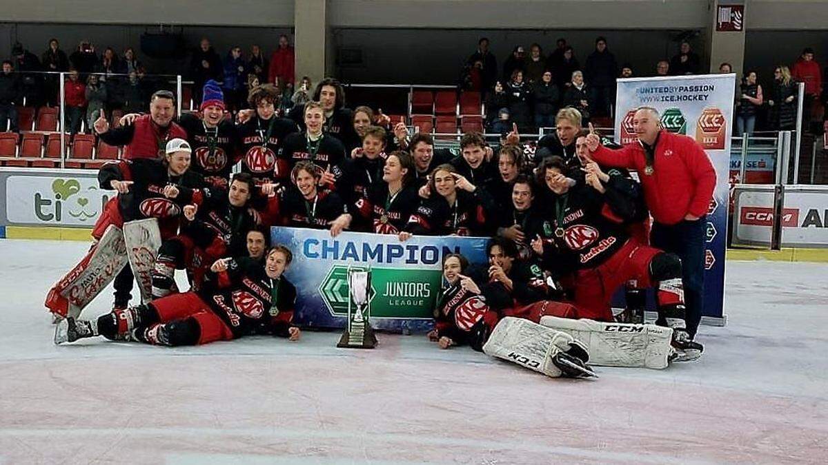 Die KAC-U18 gewann den Titel in der ICE Juniors League