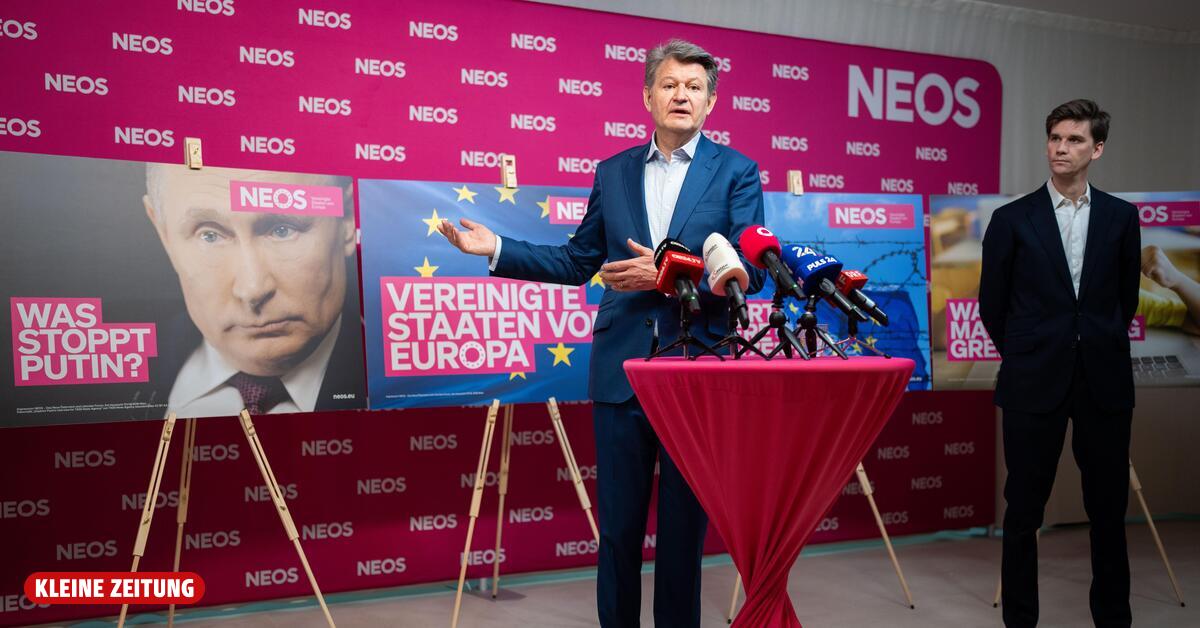 EU-Plakatwahlkampf gestartet:Neos plakatieren Putin