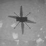 Auch erste Bilder lagen schon vor: Der Schatten von &quot;Ingenuity&quot; aus der Luft gesehen und der Hubschrauber in der Luft aus der Perspektive des Rovers &quot;Perseverance&quot;