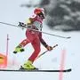 Austria's Stefan Brennsteiner reacts after failing to finish the first run of the Men's Giant Slalom event of the Saalbach 2025 FIS Alpine World Ski Championships  in Hinterglemm on February 14, 2025. (Photo by Fabrice COFFRINI / AFP)