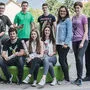 Die Schüler und ihr Lehrer Andreas Reinprecht (r.) waren im Grazer Styria Media Center zu Gast