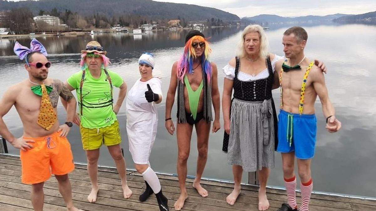 Das Faschingsschwimmen in Velden war nur etwas für kälteresistente Teilnehmer