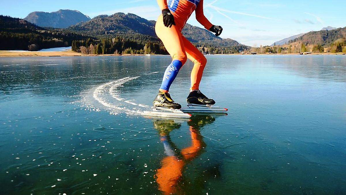 Der Weißensee lockt jedes Jahr Einsläufer aus ganz Europa an. Wenn es kalt genug bleibt, wird nächste Woche dort wieder die Eisfläche freigegeben