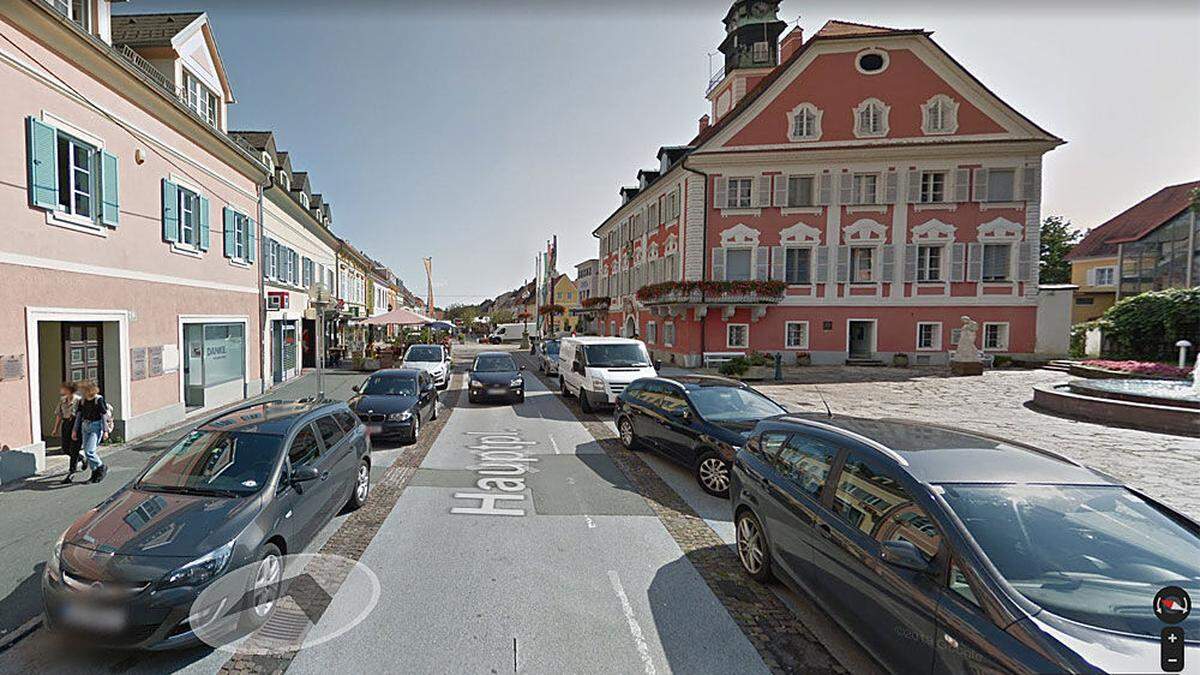 So sieht der Deutschlandsberger Hautpplatz auf Google Street View aus