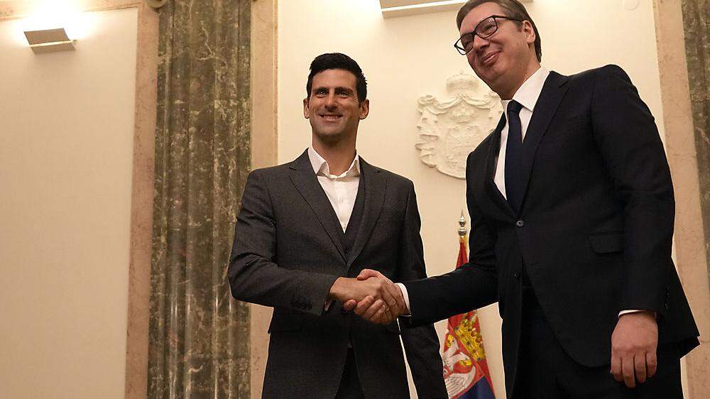 Tennis-Ass Novak Djokovic, Präsident Aleksandar Vucic