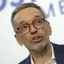 The leader of Austria's Freedom Party FPOe, Herbert Kickl, addresses a news conference in Vienna, Austria, Wednesday, Feb 12, 2025. (AP Photo/Heinz-Peter Bader)