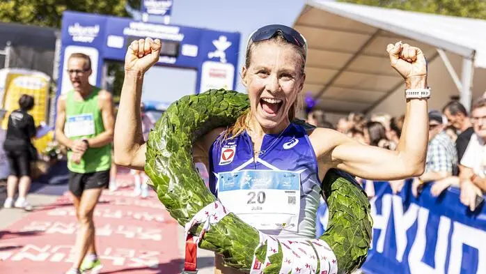 Julia Mayer holte sich den Staatsmeistertitel und wurde im Halbmarathon Dritte
