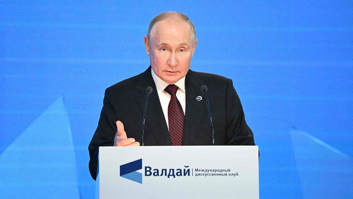 Wladimir Putin bei seiner Rede in Sotschi 