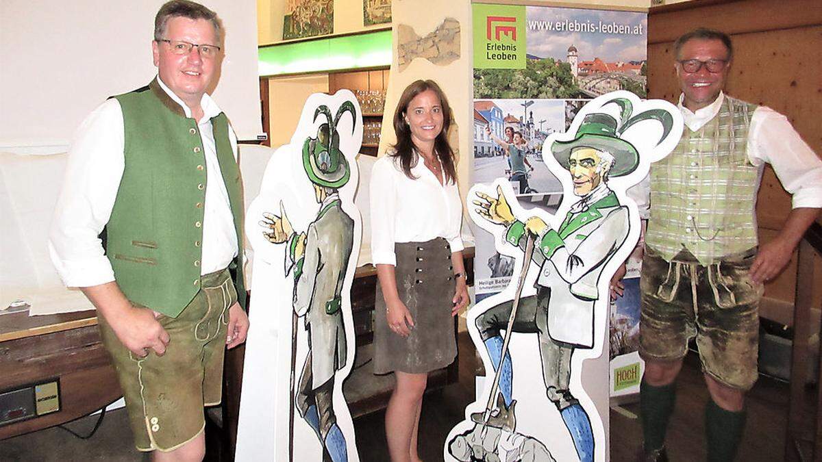 Andreas Steinegger, Obmann der Landwirtschaftskammer Leoben, Astrid Baumann und Robert Herzog vom Tourismusverband Leoben-Niklasdorf (von links)