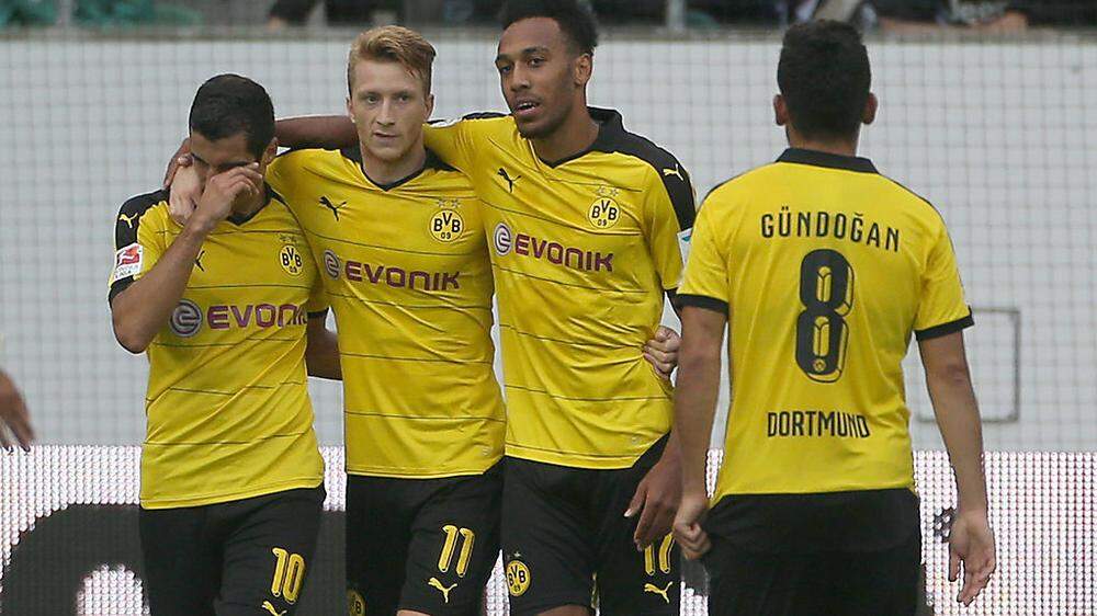 Die Dortmunder Stars rund um Marco Reus (Zweiter von links)