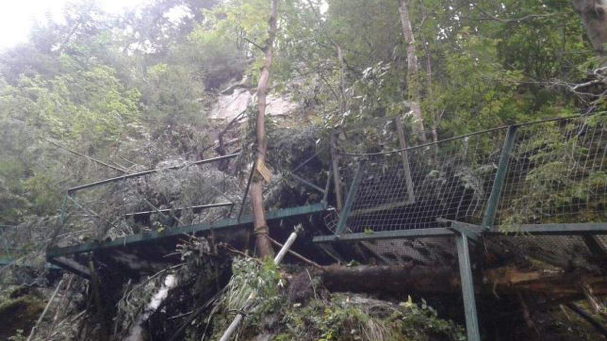 Der Zugang zur Wehranlage wurde durch Baumsturz zerstört