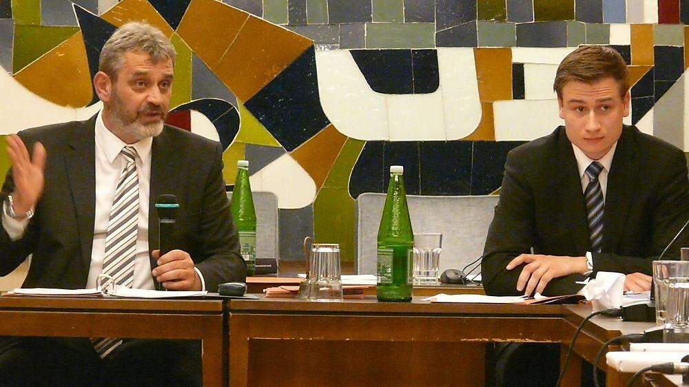 SPÖ-Bürgermeister Gernot Lobnig (links) und Vizebürgermeister Volkart Kienzl (ÖVP)