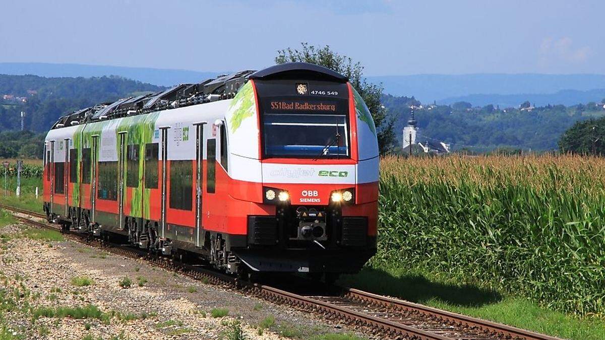 Der neue Cityjet eco Triebwagen der ÖBB unternahm eine Probefahrt entlang der Radkersburger Bahn