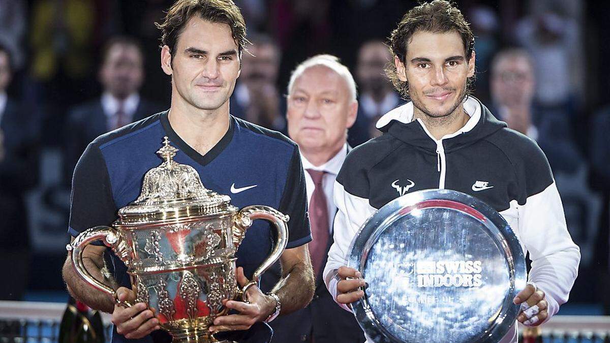 Sieger Federer mit Finalist Nadal