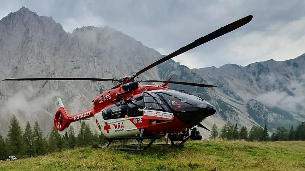 Der Verletzte wurde vom Rettungshubschrauber RK 1 ins LKH Villach geflogen (Archivbild)
