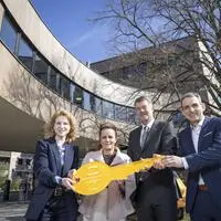 Eröffneten den Cybersecurity Campus an der TU Graz: Ministerin Eva-Maria Holzleitner, Christine Dornaus (BIG-Chefin), Rektor Horst Bischof und Institutsleiter Stefan Mangard