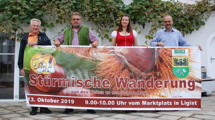 Peter Fötsch, Bernhard und Karin Dokter und Siegmund Rosenzopf laden zur "Stürmischen Wanderung" ein