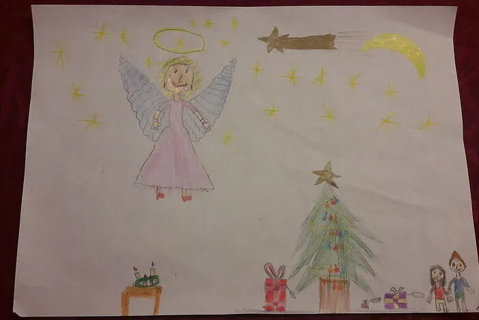Melanie Heine (9) aus Jakling malte das Christkind und unteranderem den Weihnachtsstern, der diese Zeit hell erleuchtet.