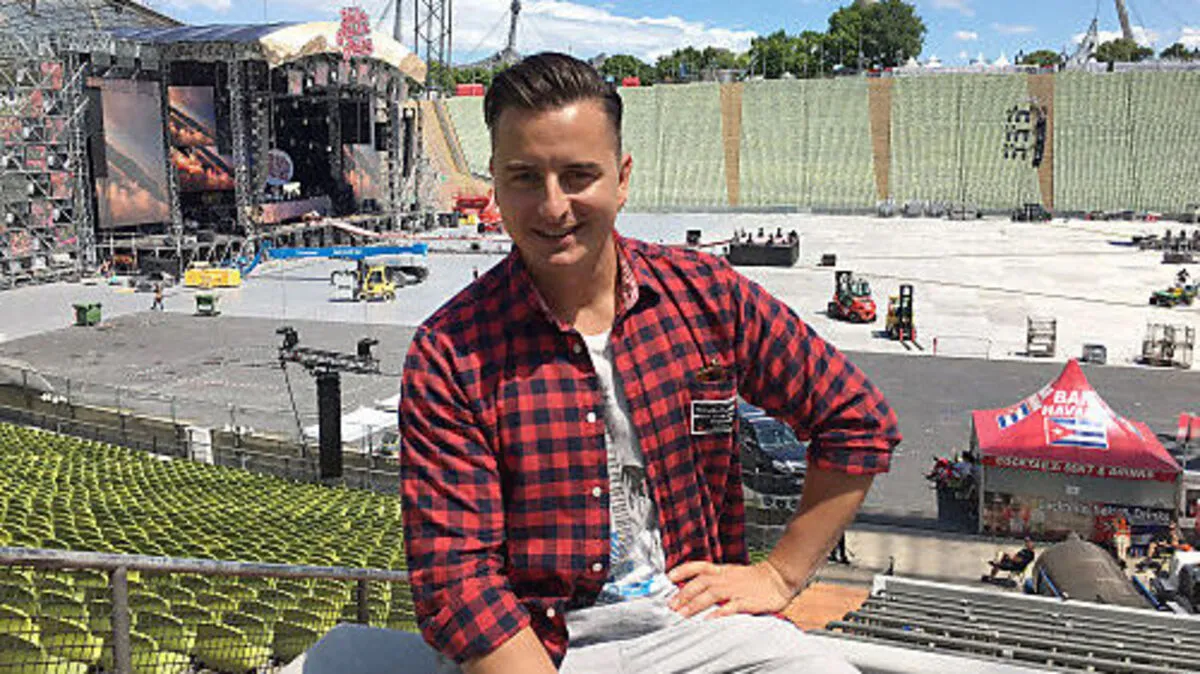 Andreas Gabalier Samstagmittag vor dem Auftritt im Olympiastadion