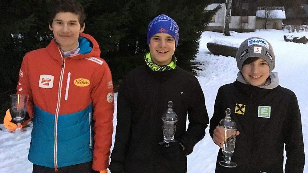 Sind in diesem Winter erfolgreich unterwegs: Stefan Peer, Nico Rathgeb und Lisa Hirner (v. l.)